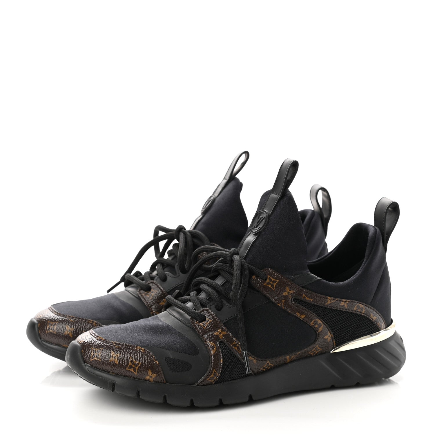 Louis Vuitton Technical Nylon Monogram Rubber Aftergame Sneakers 37 Black 3 of 8