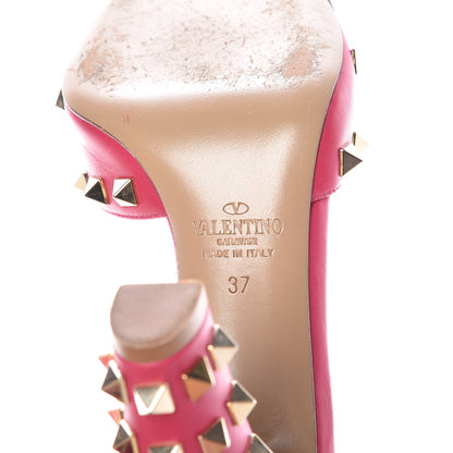 Valentino Garavani Nappa Rockstud All Over Peep Toe Ankle Strap Sandals 37 Fuchsia 9 of 11