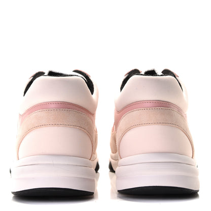 Chanel Nylon Lambskin Suede Calfskin CC Sneakers 41 Pink 4 of 8