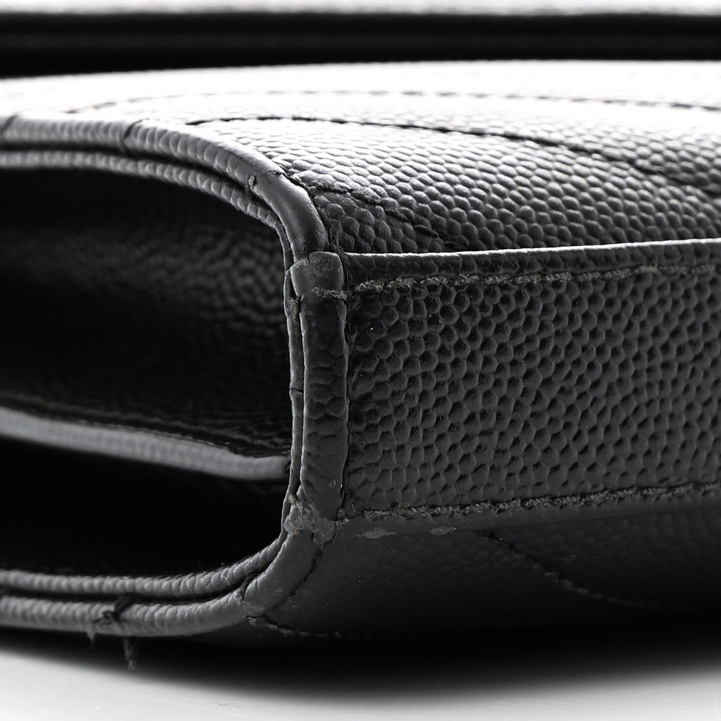 Grain De Poudre Matelasse Chevron Monogram Chain Wallet Black