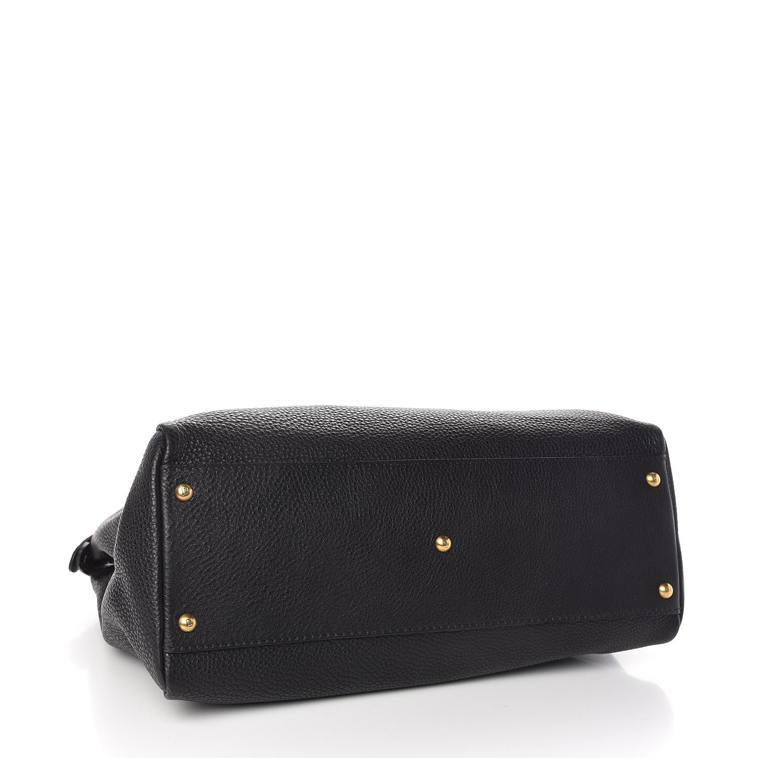 Fendi Cuoio Romano Selleria Large Peekaboo Iconic Satchel Black Moro 4 of 10