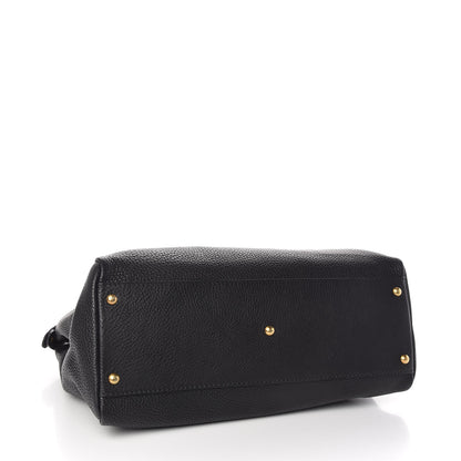 Fendi Cuoio Romano Selleria Large Peekaboo Iconic Satchel Black Moro 4 of 10
