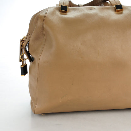 Celine Calfskin Bowler Bag Beige 5 of 9