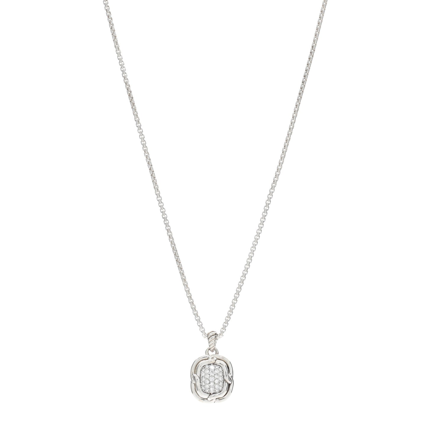 Sterling Silver Diamond 10mm Labyrinth Pendant Necklace