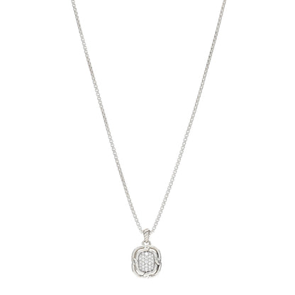 David Yurman Sterling Silver Diamond 10mm Labyrinth Pendant Necklace 1 of 4