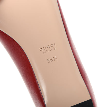 Gucci Calfskin Web Bow Ballerina Flat 36.5 Red 8 of 9