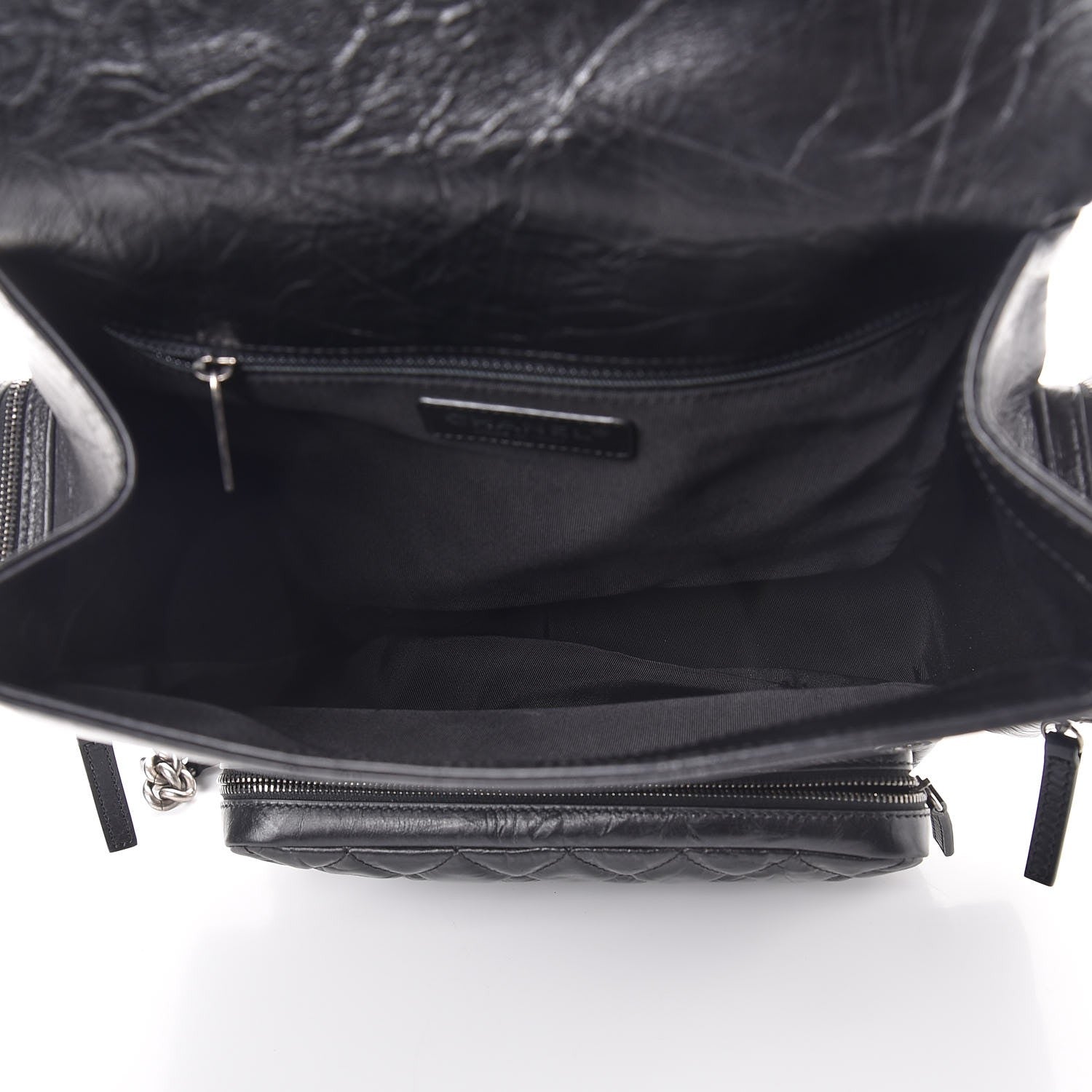 Chanel Aged Calfskin Quilted Large Casual Rock Backpack Black 5 of 8