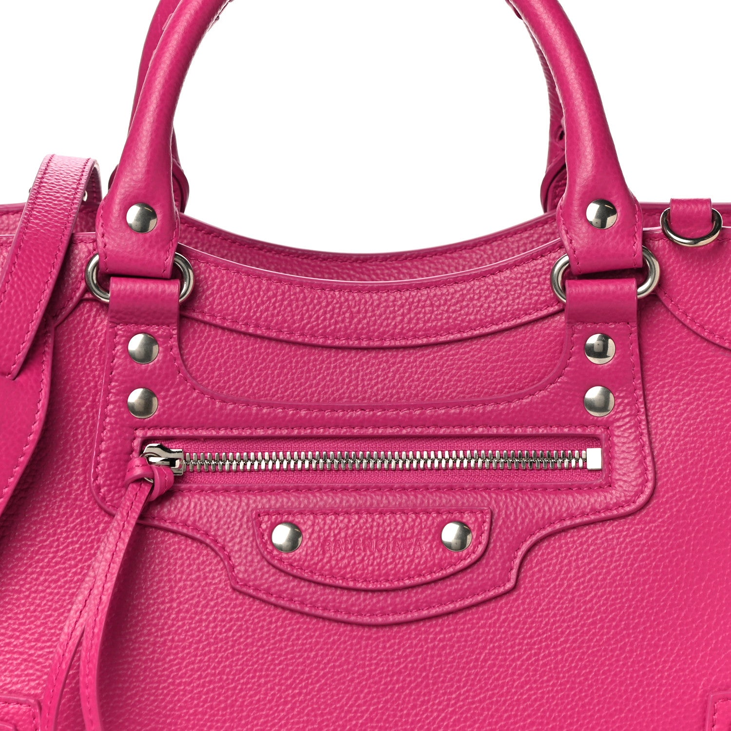 Balenciaga Grained Calfskin Neo Classic Silver Hardware S City Fuchsia 7 of 9