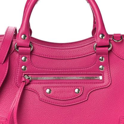 Balenciaga Grained Calfskin Neo Classic Silver Hardware S City Fuchsia 7 of 9
