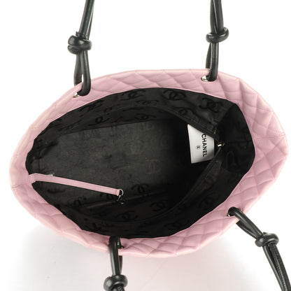 Chanel Calfskin Quilted Large Cambon Tote Pink Black 5 of 7