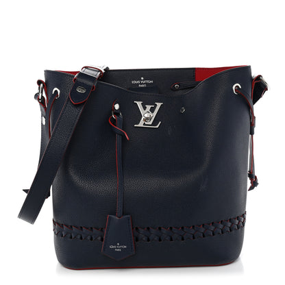 Louis Vuitton Soft Calfskin Braided Lockme Bucket Marine Rouge 1 of 12