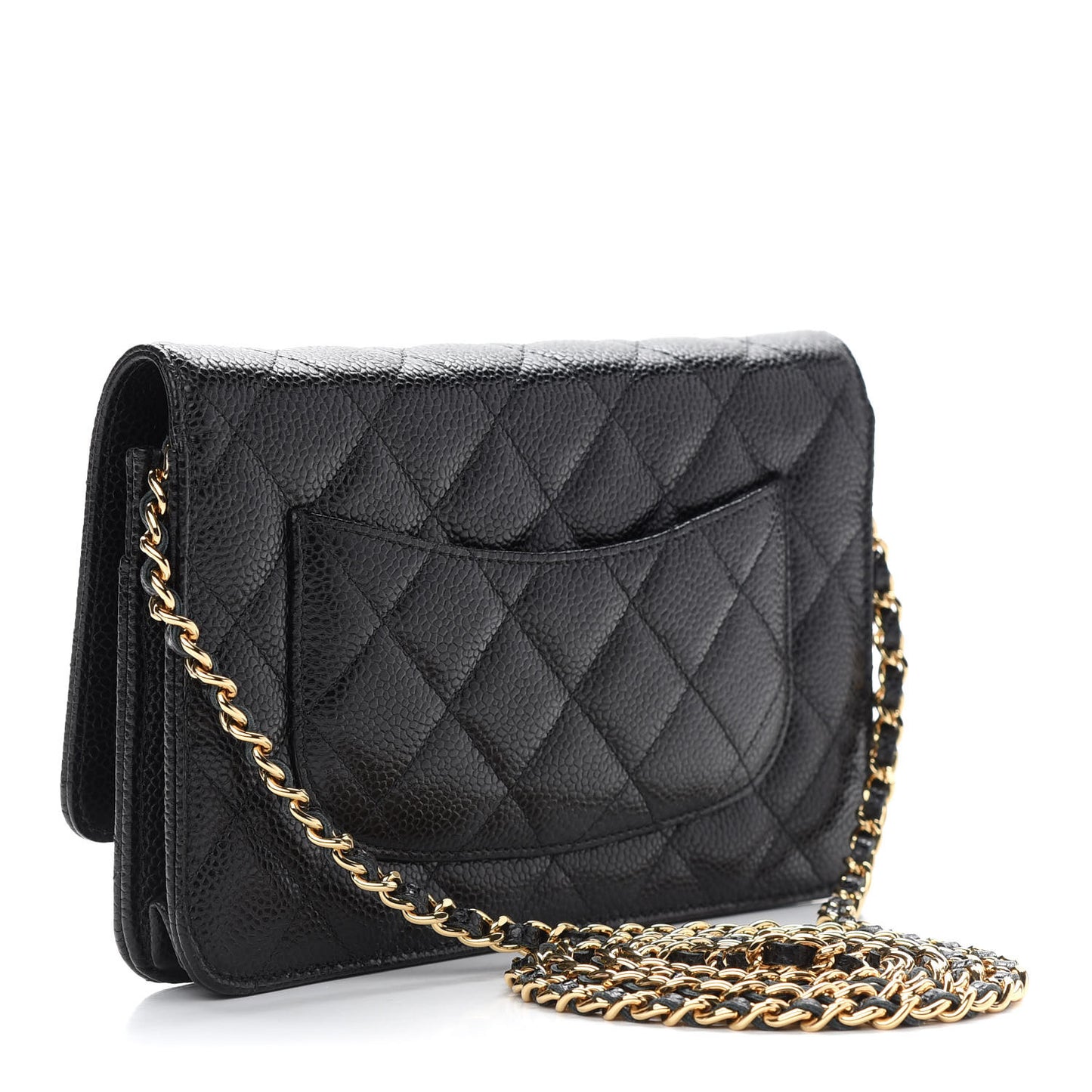 Caviar Quilted Wallet On Chain WOC Black