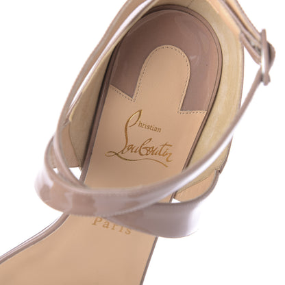Christian Louboutin Patent Liloo After Sun 85 Open Toe Sandals 40 Nude 8 of 10