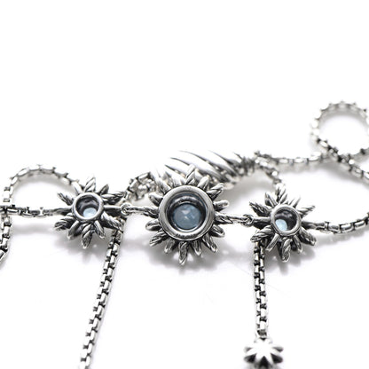 David Yurman Sterling Silver Blue Topaz Starburst Bracelet 6 of 7