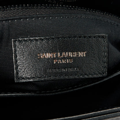 Saint Laurent Calfskin Y Quilted Monogram Monochrome Toy Loulou Crossbody Bag Black 7 of 12