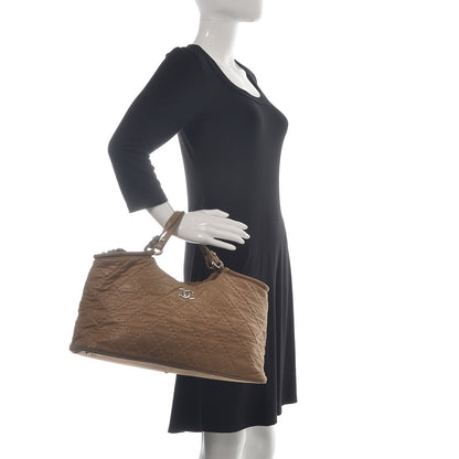 Chanel Iridescent Calfskin Quilted Small Sea Hit Tote Beige 3 of 20