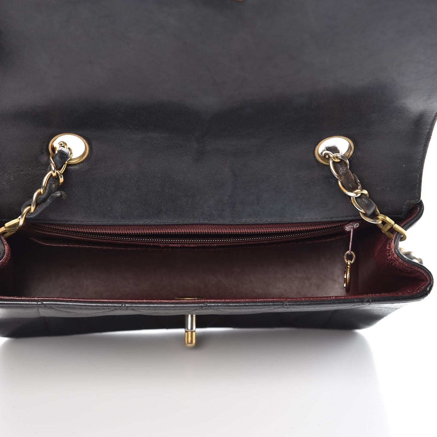 Lambskin Quilted Small Single Flap Black