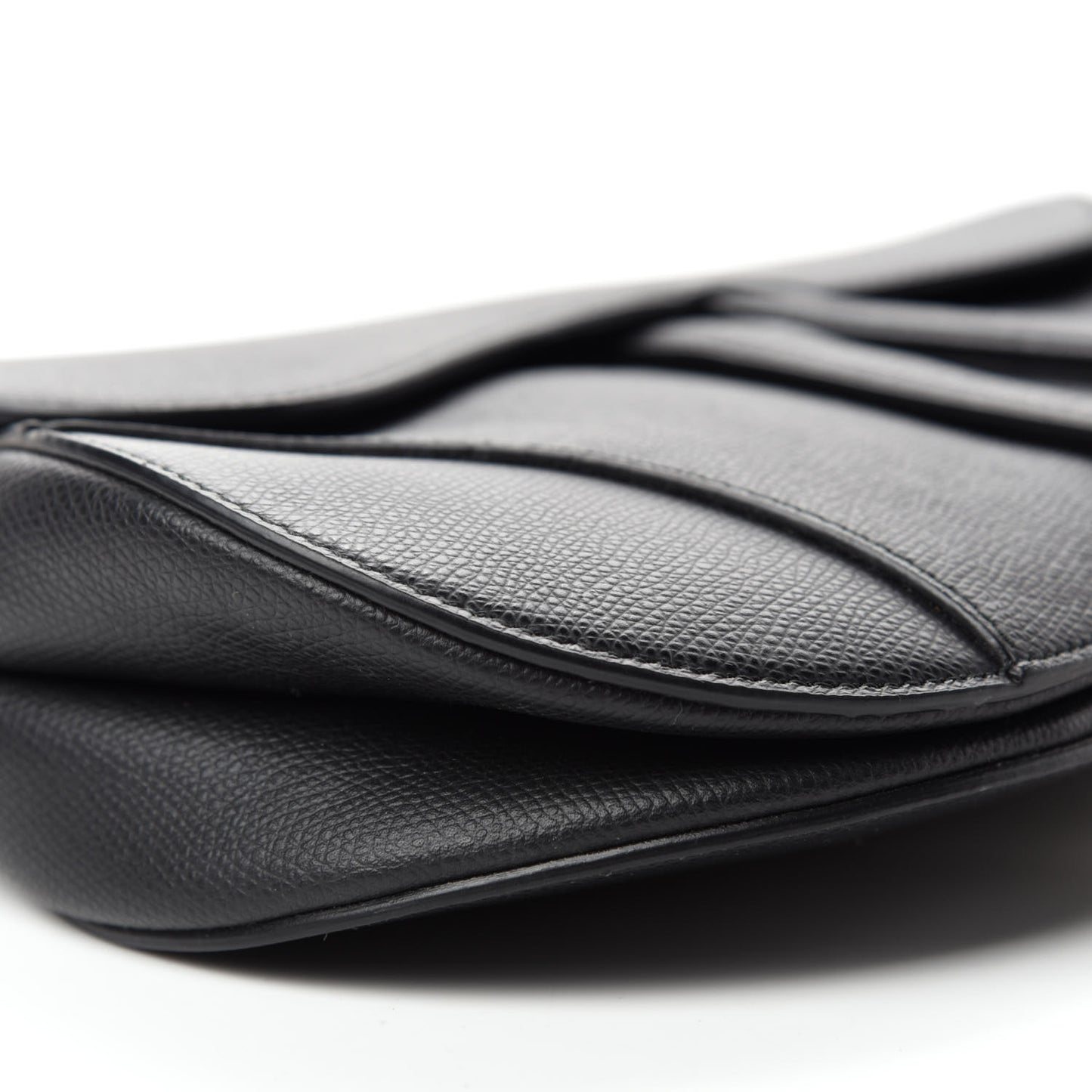 Grained Calfskin Saddle Bag Black