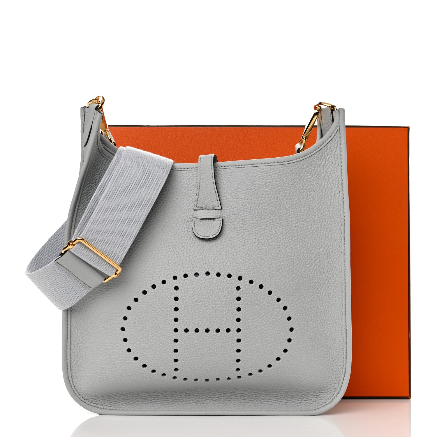 Hermes Taurillon Clemence Evelyne III PM Bleu Pale 11 of 11