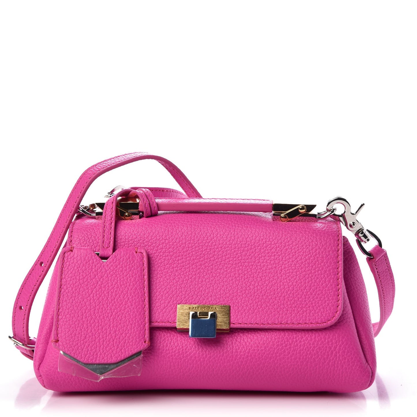 Grained Calfskin Le Dix Nano Soft Cartable Rose Fluo