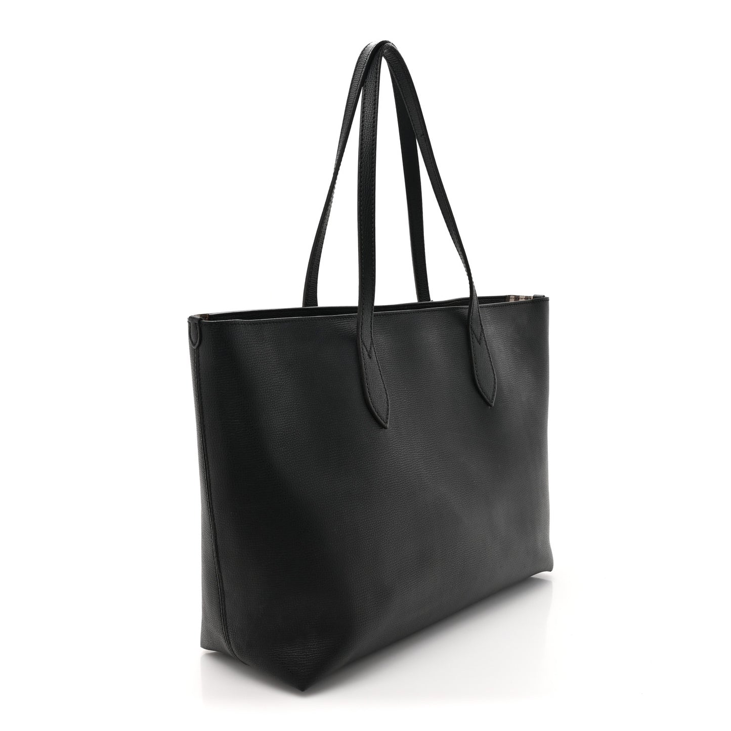 Grainy Calfskin Haymarket Check Medium Ardwell Zip Tote Black