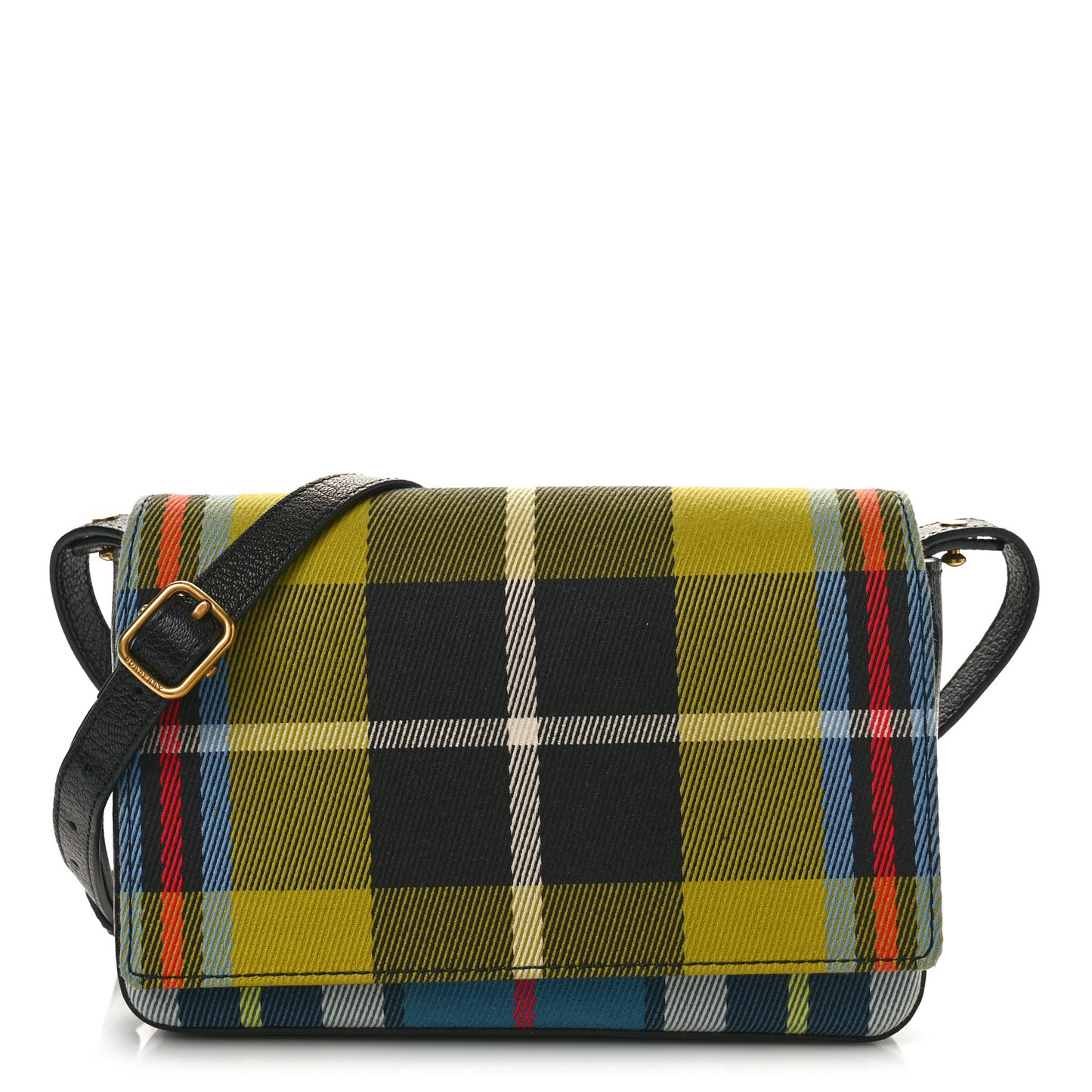 Canvas Tartan Mix Hampshire Wallet on Chain Yellow Multicolor