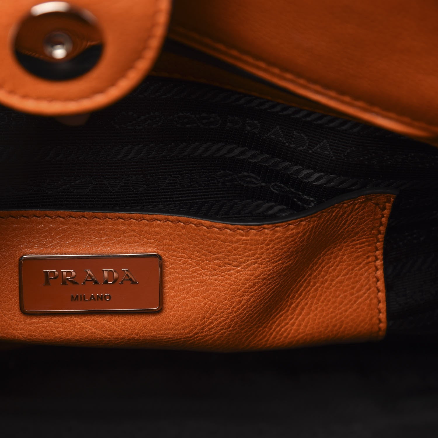 Prada Glace Calf Twin Pocket Tote Orange 6 of 10