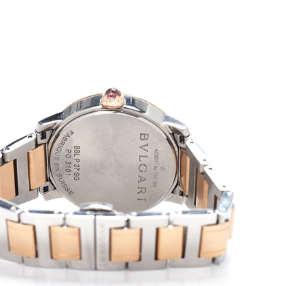 Bulgari Stainless Steel 18K Rose Gold Diamond Mother of Pearl 37mm Automatic Watch 4 of 4