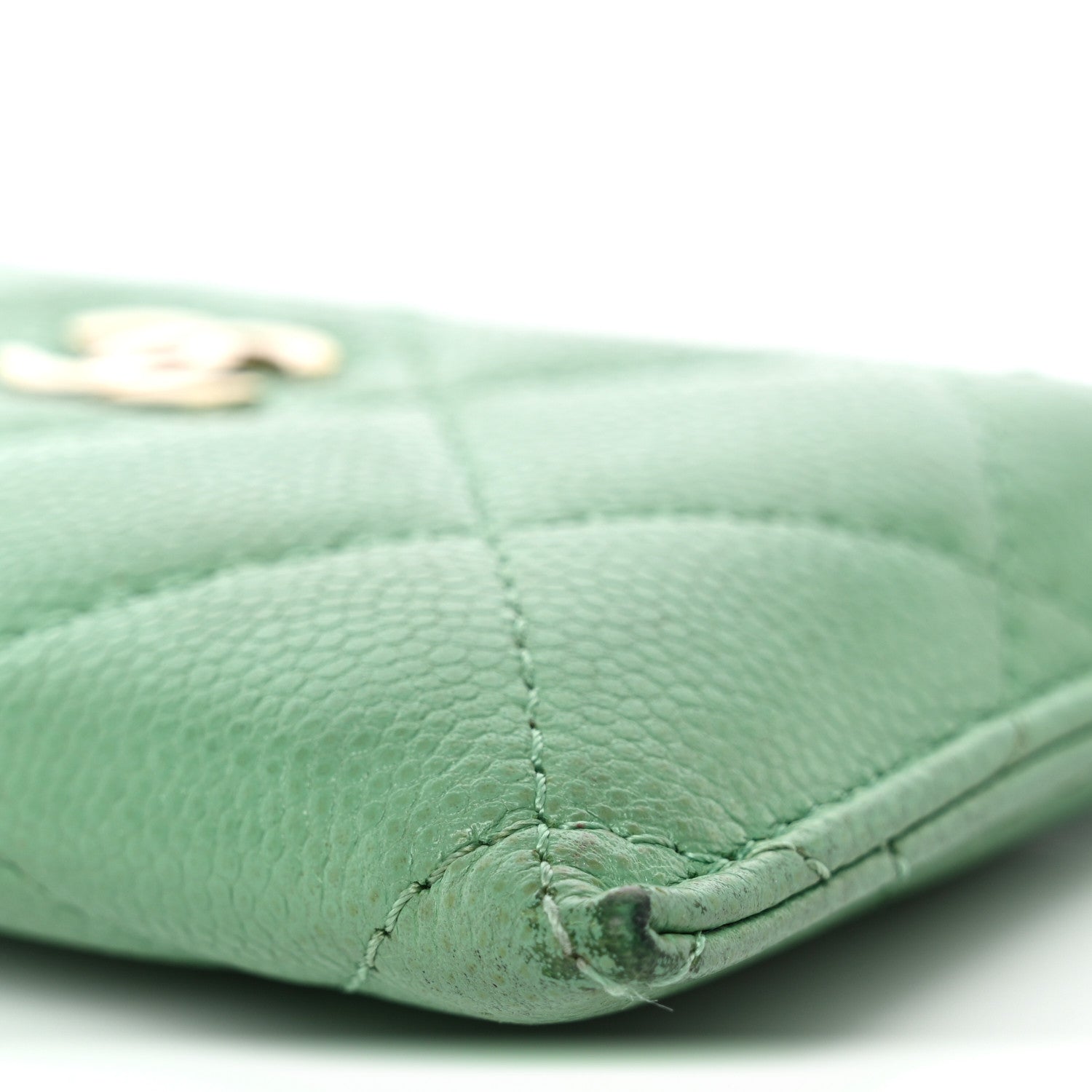 Chanel Caviar Quilted Card Holder Green 12 of 12