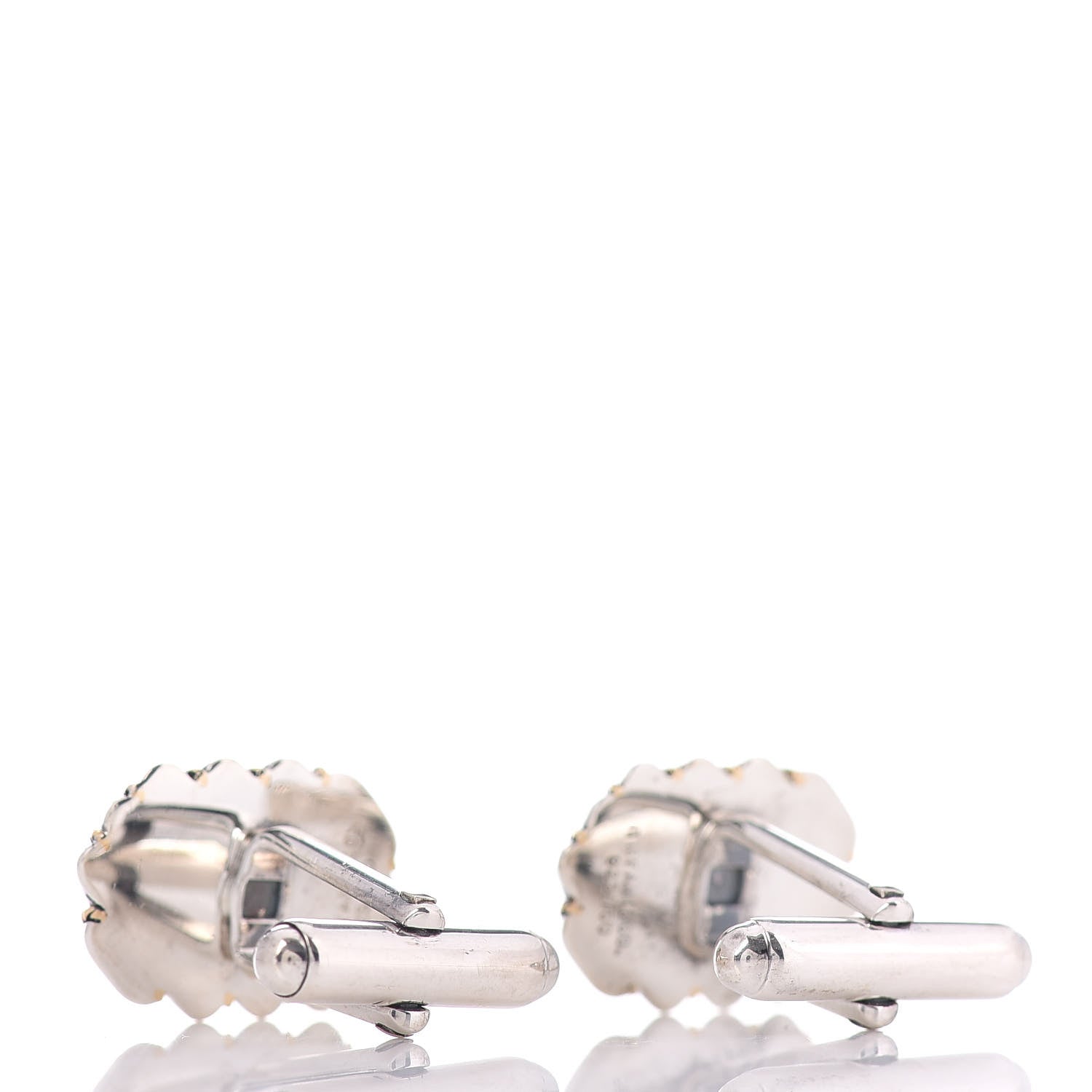 Tiffany Sterling Silver 18K Yellow Gold Diagonal Rib Cufflinks 3 of 4