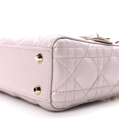 Christian Dior Metallic Lambskin Cannage Mini Lady Dior Lotus 9 of 15