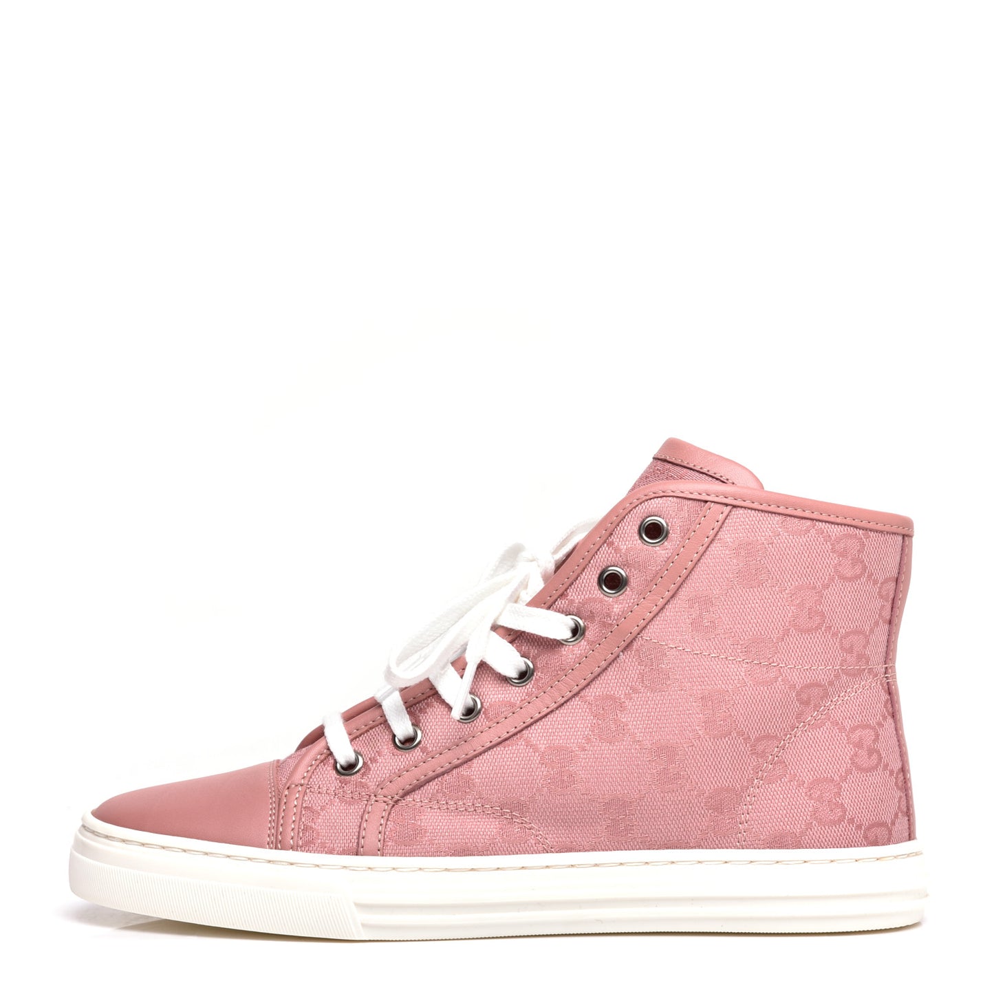 Monogram Womens High Top Sneakers 37 Pink Soft Pink