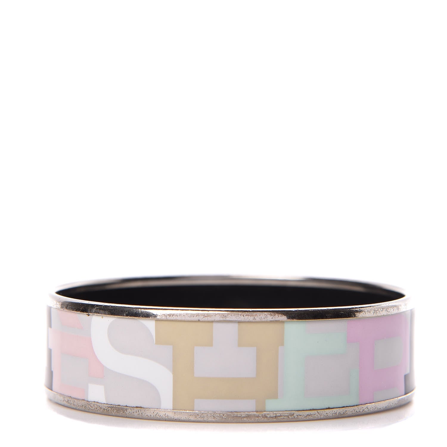Hermes Enamel Printed Wide Capitales Bracelet 65 1 of 5
