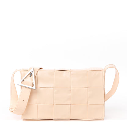 Bottega Veneta Paper Calfskin Maxi Intreccio Cassette Crossbody Bag Melon Washed 1 of 10