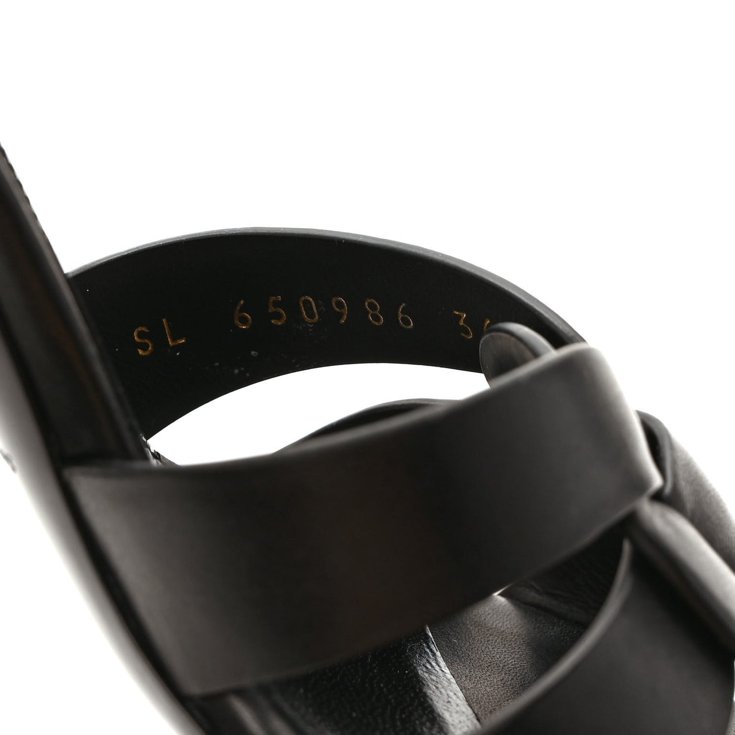 Calfskin Tribute 85 Slide Sandals 36 Black