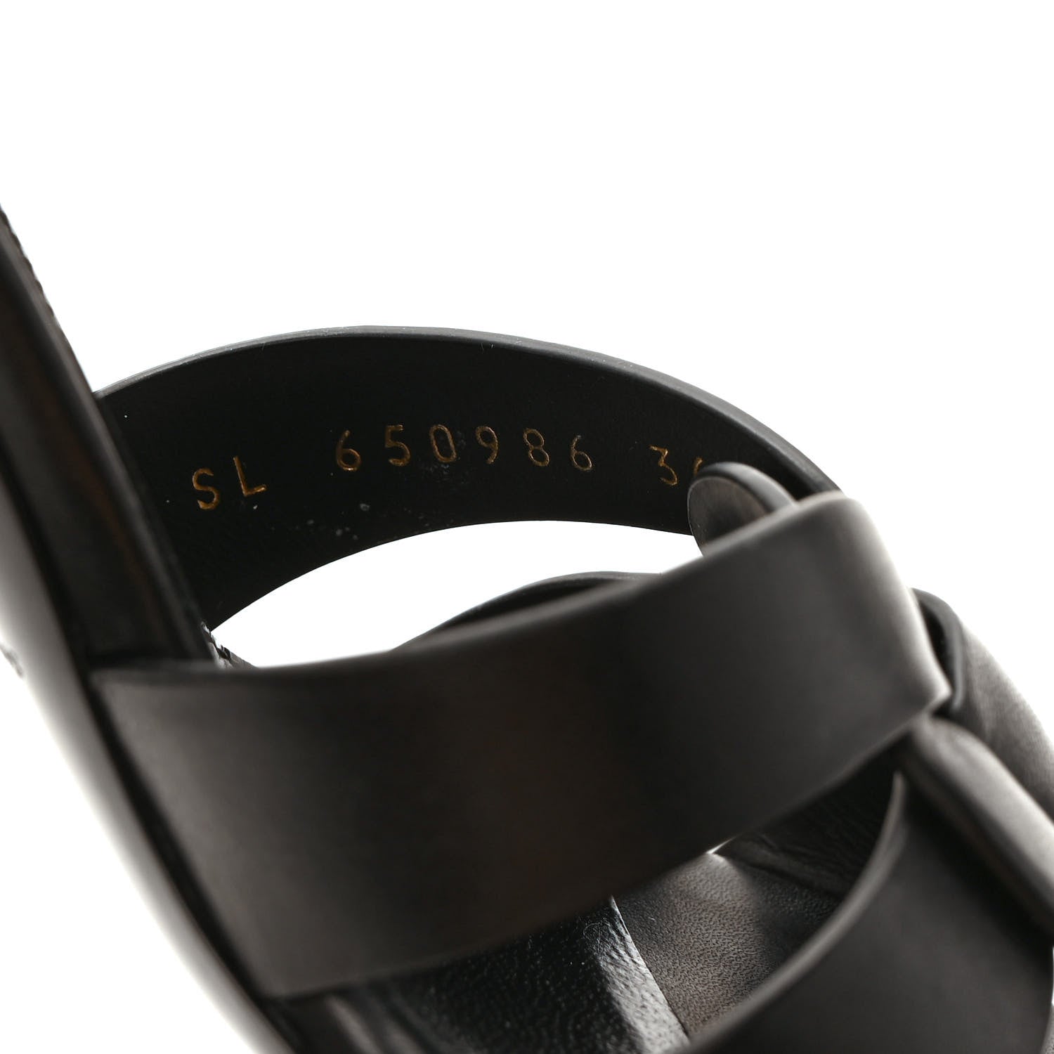 Saint Laurent Calfskin Tribute 85 Slide Sandals 36 Black 8 of 8