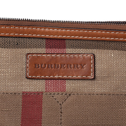 Burberry Canvas Mega Check Medium Ashby Hobo Saddle Brown 7 of 21