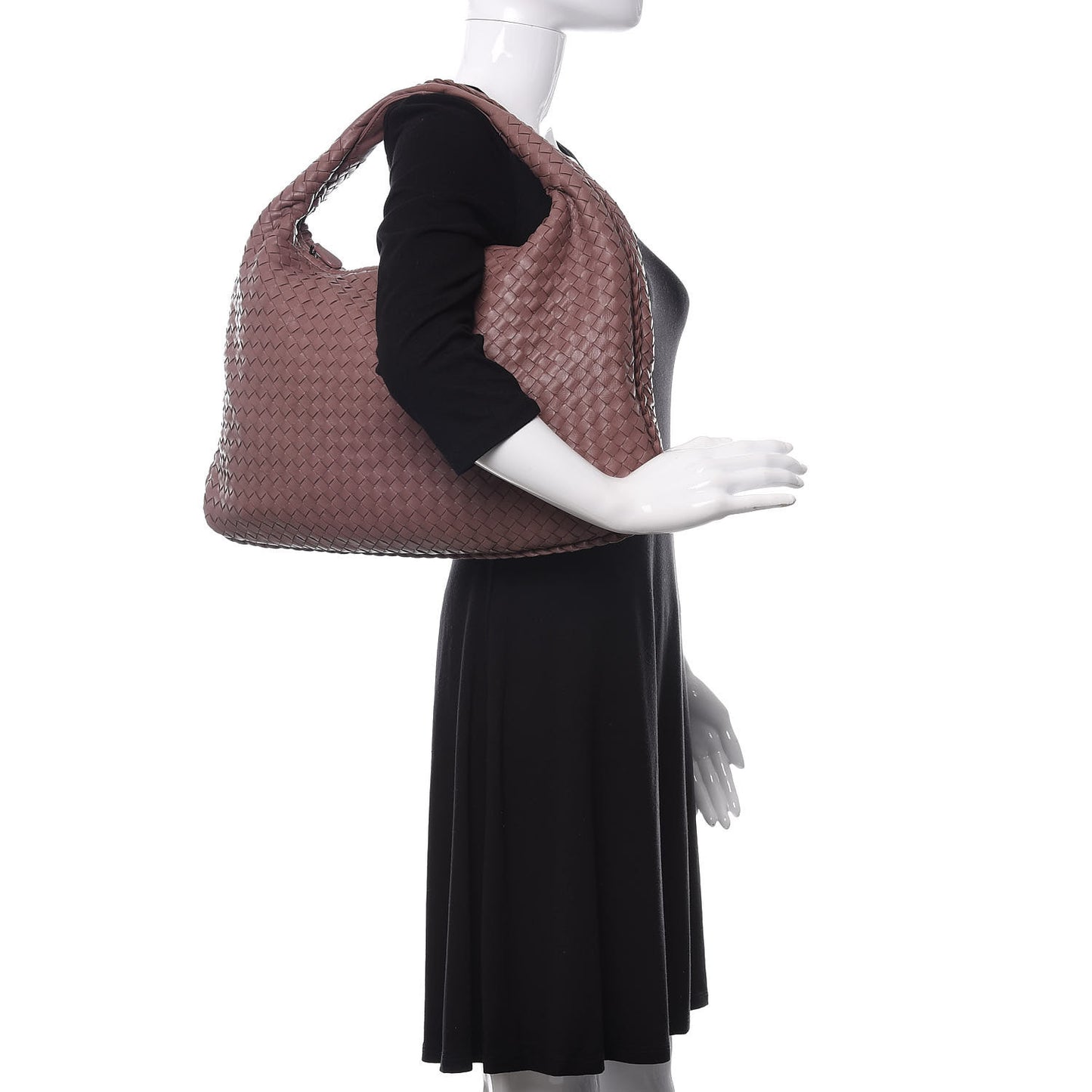 Nappa Intrecciato Large Veneta Hobo Desert Rose