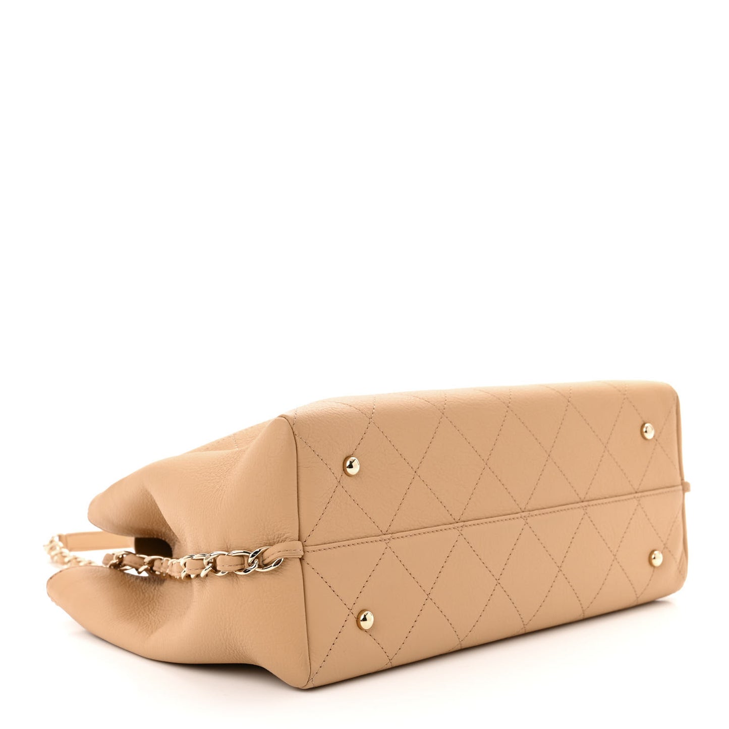 Bullskin Stitched Medium Shopping Bag Beige