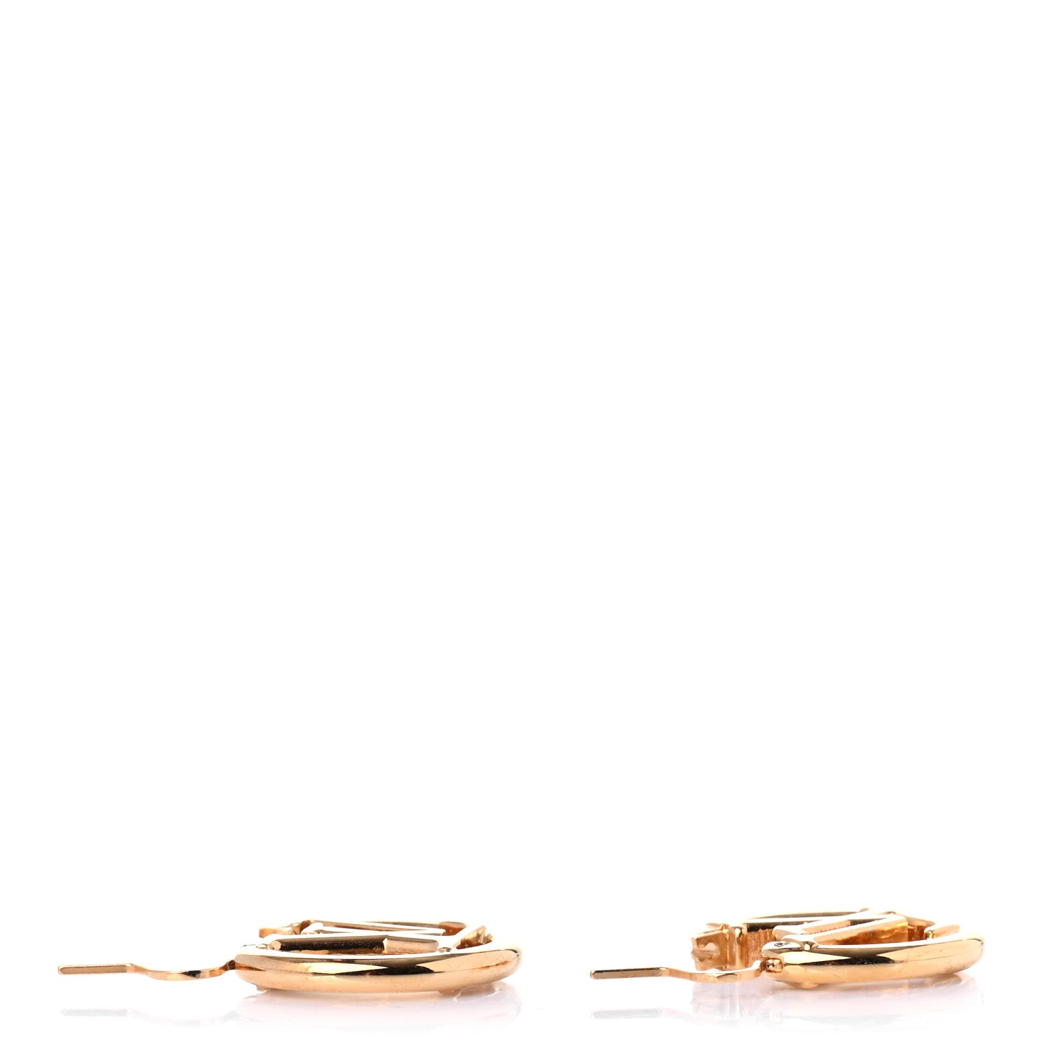 Louis Vuitton Metal Small Louise Hoop Earrings Gold 3 of 4
