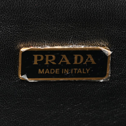 Prada Jacquard Calfskin Triangolo Symbole Embroidered Mini Triangle Double Bag Black Ciliegia 7 of 10