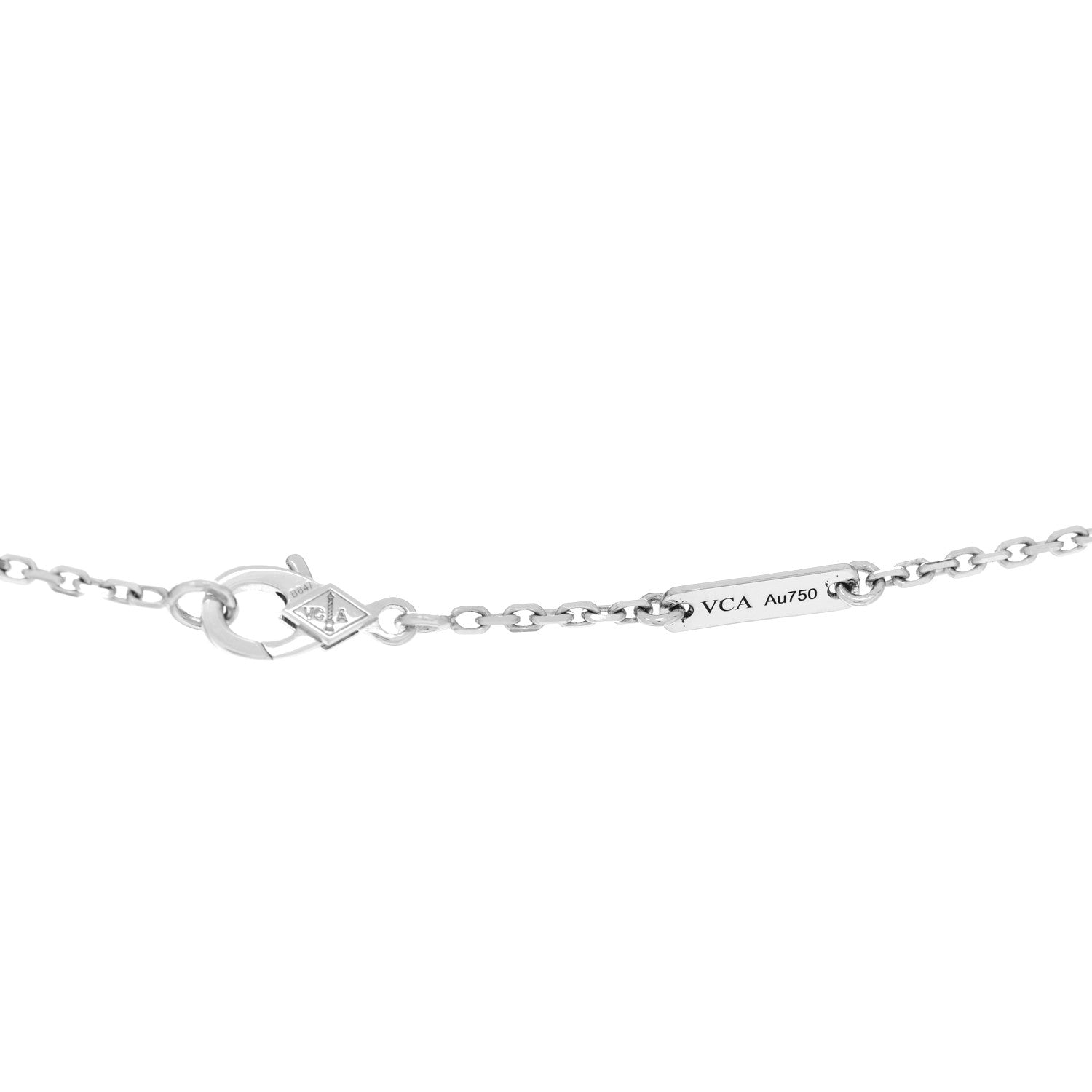 Van Cleef & Arpels 18K White Gold Diamond Small Lotus Pendant Necklace 4 of 5