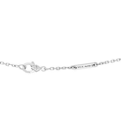 Van Cleef & Arpels 18K White Gold Diamond Small Lotus Pendant Necklace 4 of 5