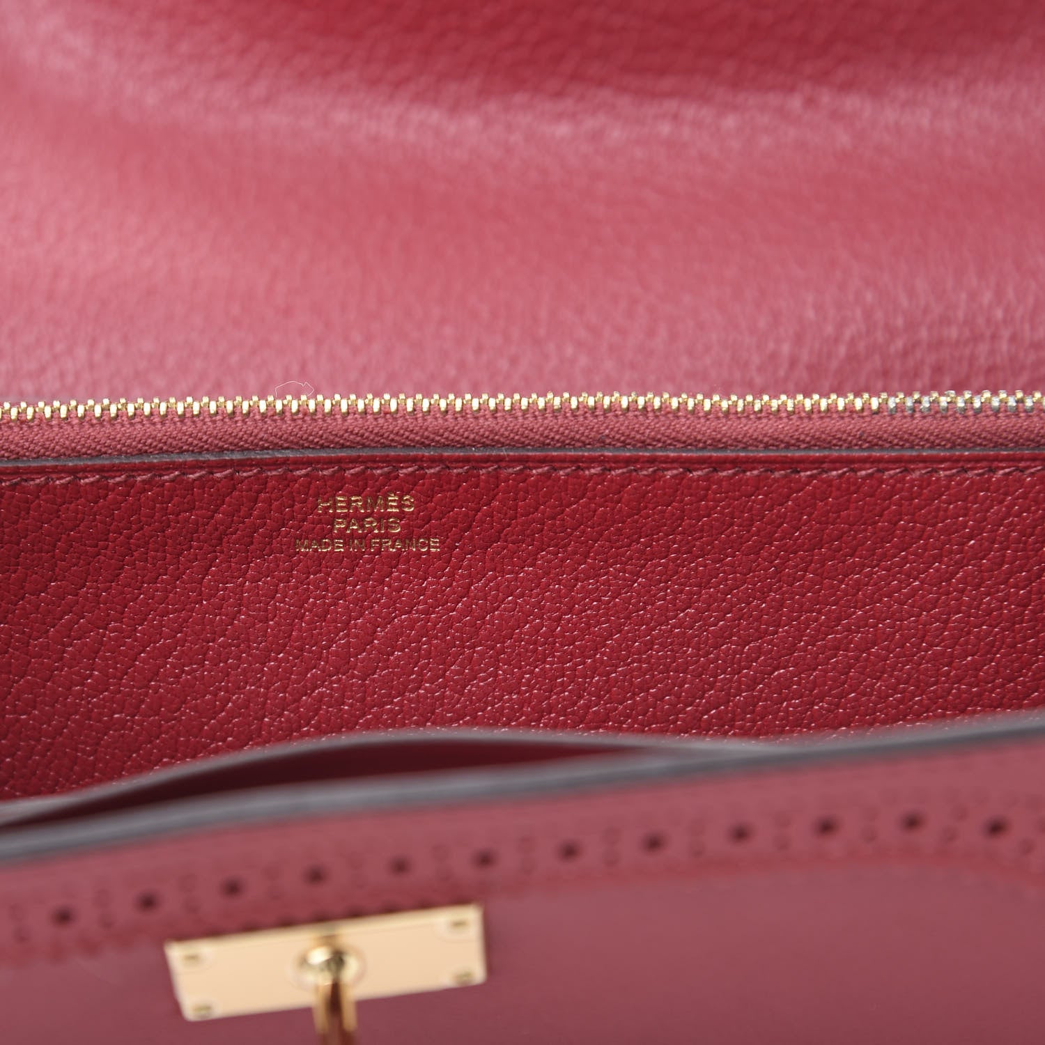 Hermes Swift Ghillies Kelly Longue Wallet Rouge Grenat 6 of 8