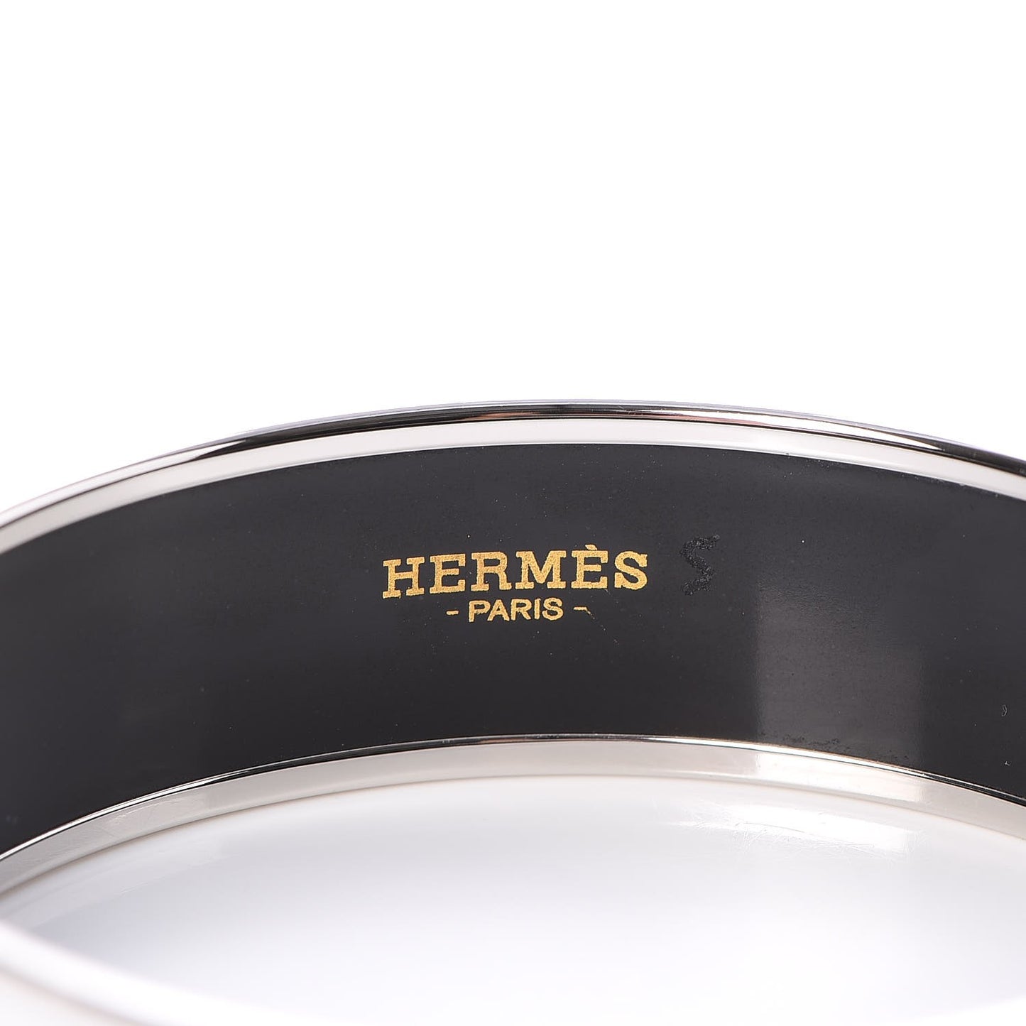 Enamel Printed Wide Clic C'est Noue Bracelet 70 Blanc Platine