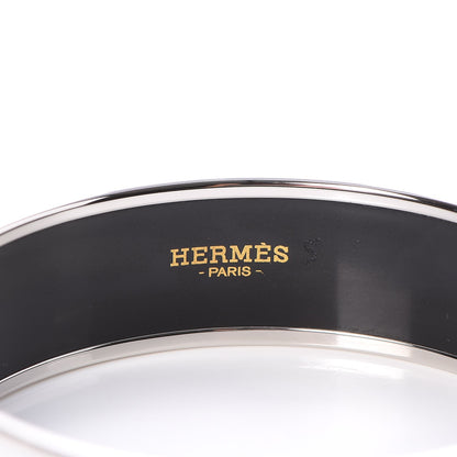 Hermes Enamel Printed Wide Clic C'est Noue Bracelet 70 Blanc Platine 5 of 5
