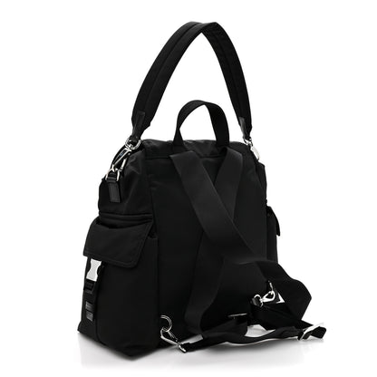 Prada Re-Nylon Calfskin Explore Backpack Black 3 of 9