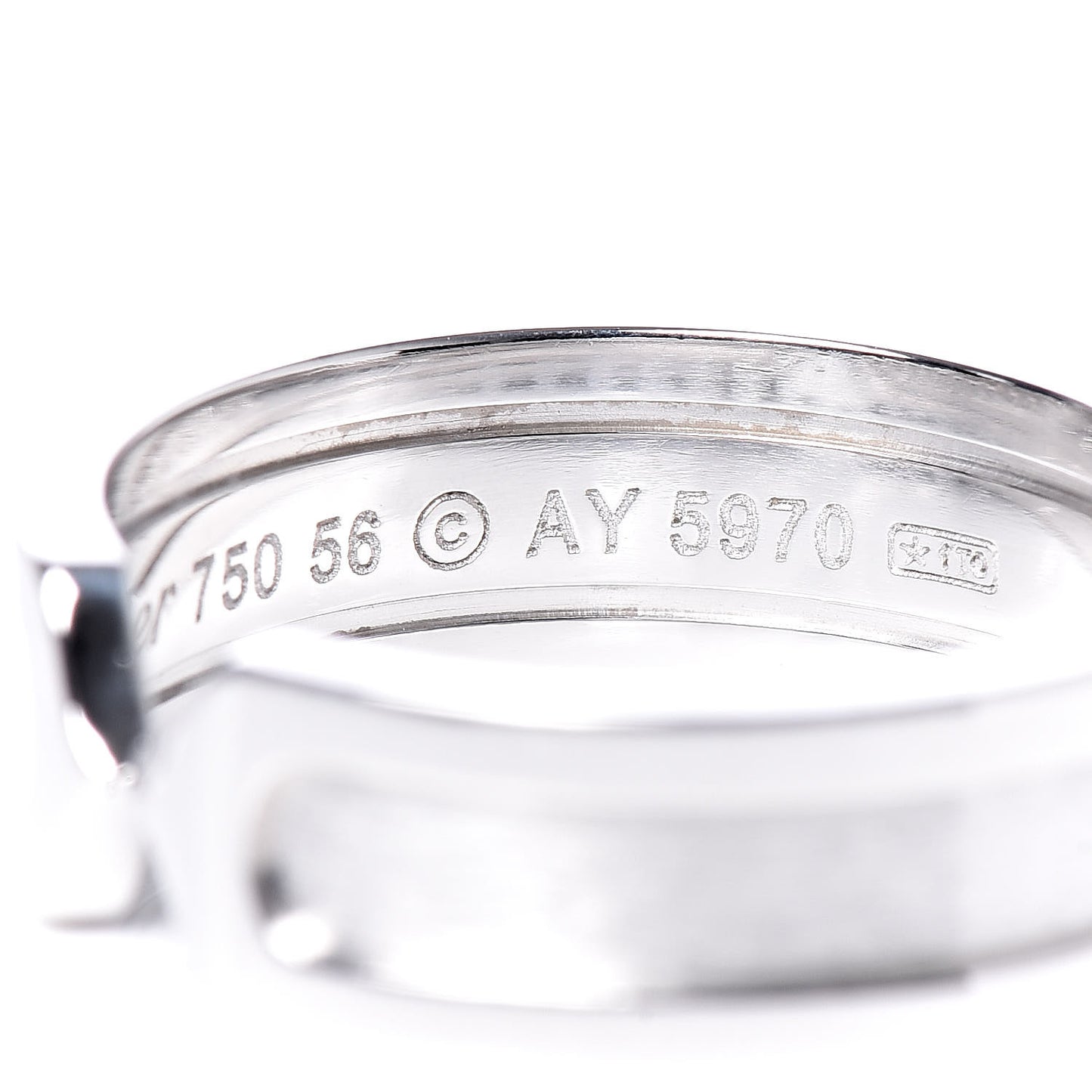 18K White Gold 6.5mm C De Ring 56 7.5