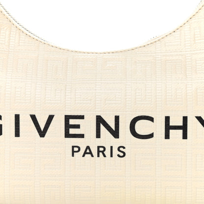 Givenchy Coated Canvas Logo 4G Embossed Small Moon Cut Out Shoulder Bag Ivory 8 of 11