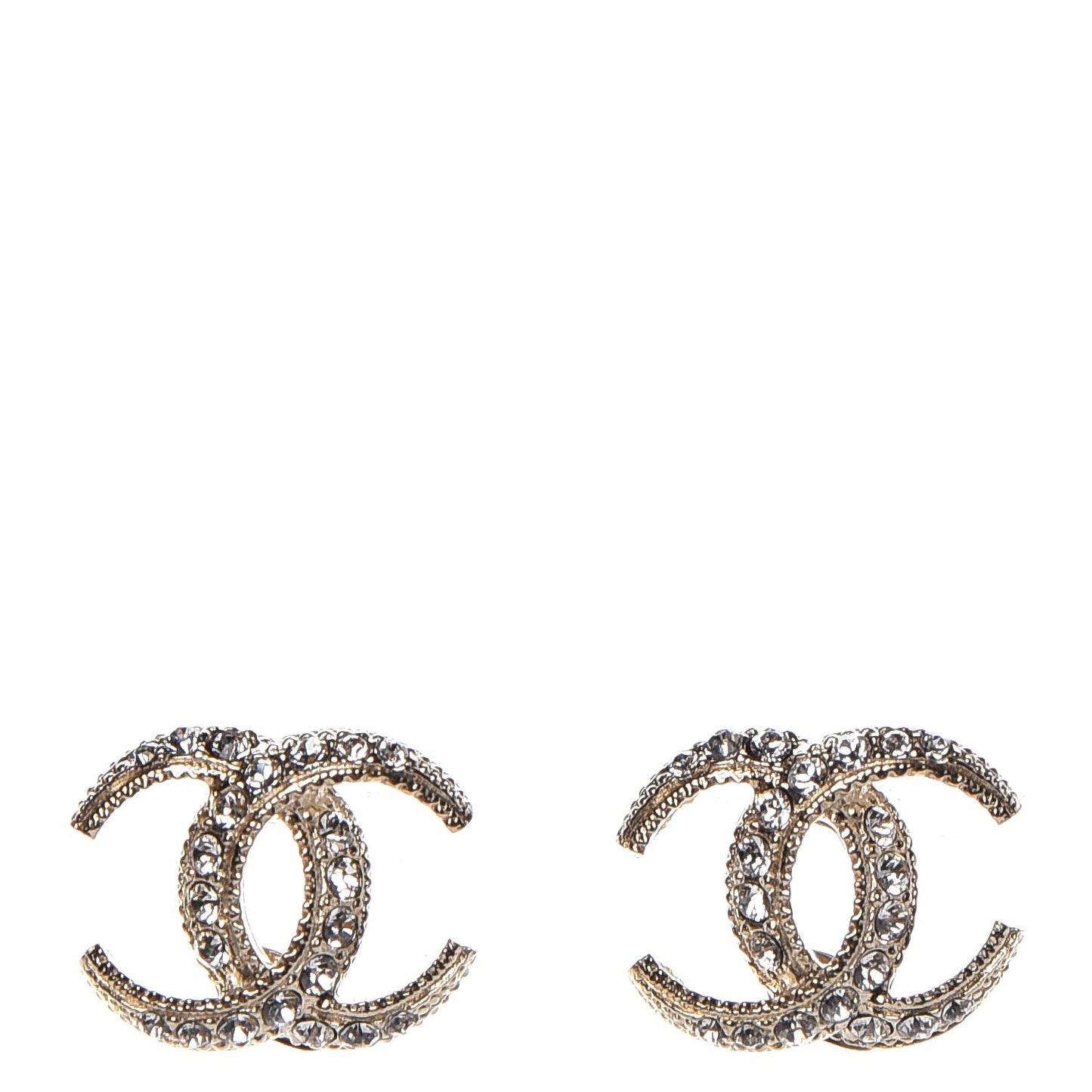 Crystal CC Moon Earrings Gold